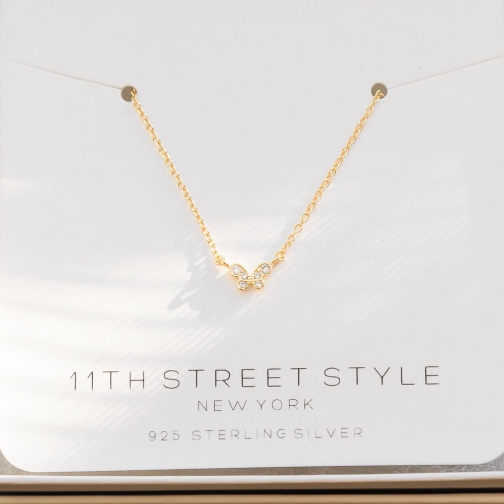Petite Butterfly Necklace | 14k Gold Plated - Picture 4 of 8